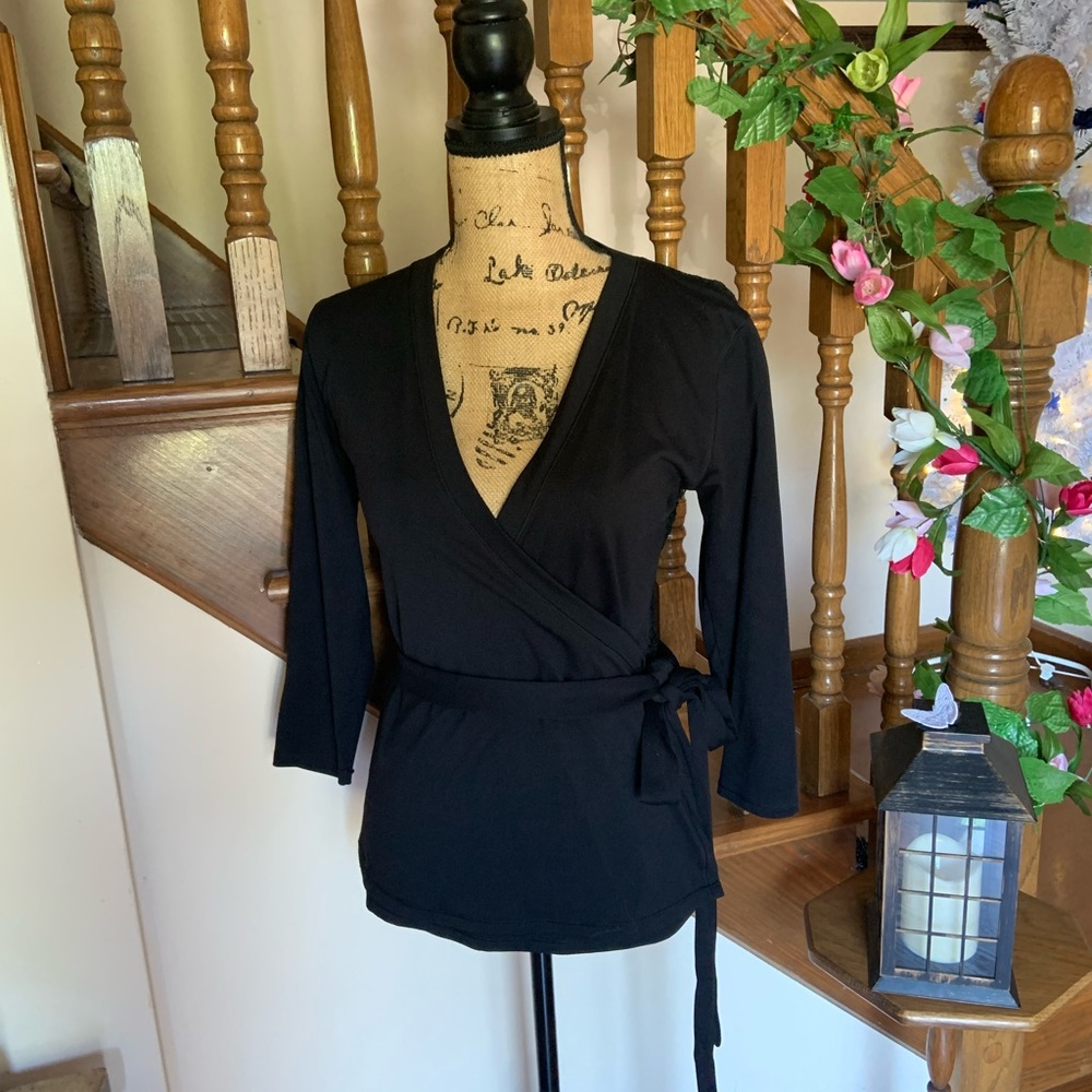 Dramatic Lace Back Black Top - image 2